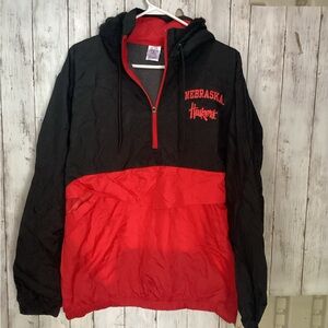 Knights Apparel Nebraska Cornhuskers RED / BLACK Windbreaker Jacket - Men's M